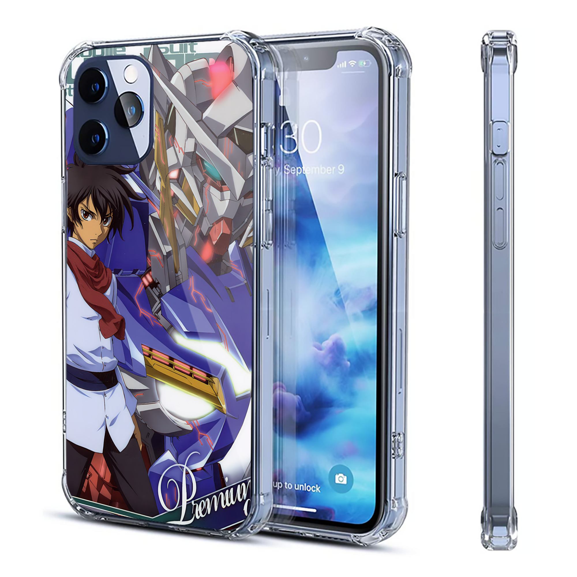 （画像用） 機動戦士ガンダム Mobile Suit Gundam 【iPhone 12シリーズ対応】透明スマホケース（クリアソフトケース）
